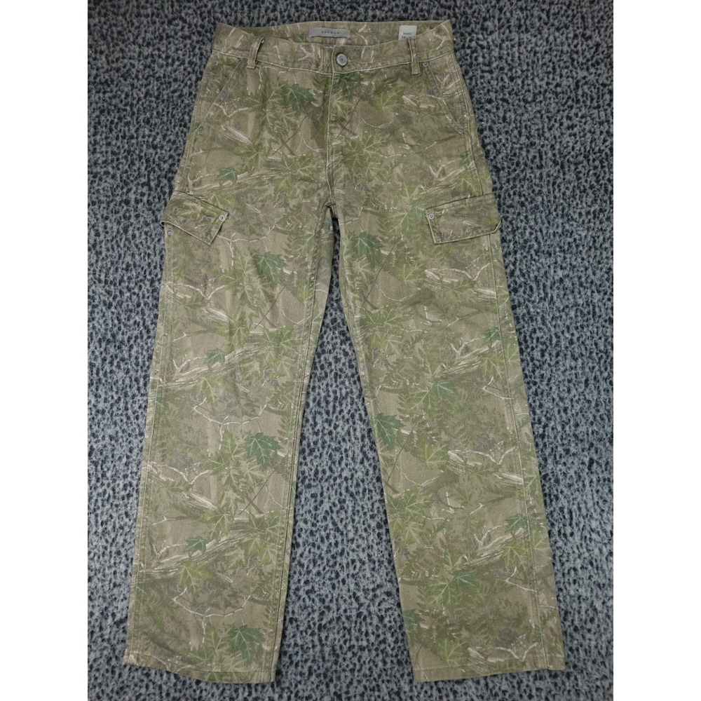 PacSun Baggy Cargo Pants Mens 28x30 Green Leaf Camo Cotton Streetwear